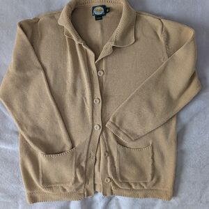 Cabela's Beige Women's Cardigan Sweater 100 % Cotton